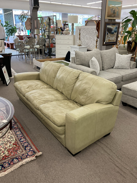 Tan Leather 3-Seater Leather Sofa 82"L,34"D,27"H