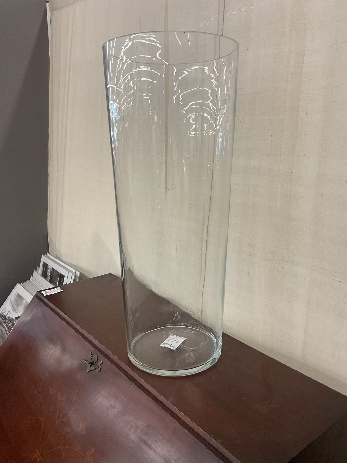 Cylinder Glass Vase 26"H