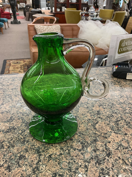 Blenko Green Glass Vase 9"