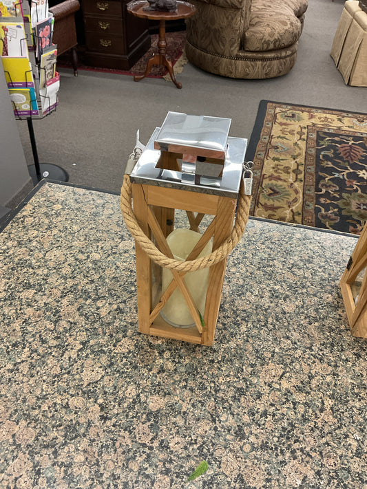 AM-Wood & Silver Garden Lantern