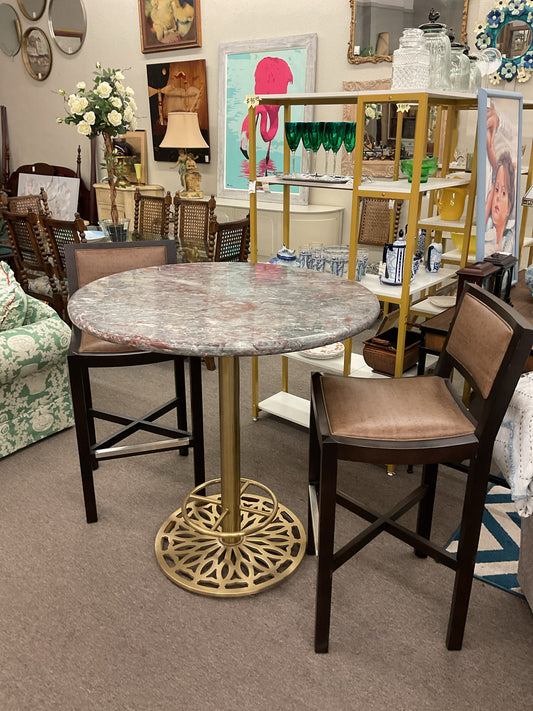 Marble Top Bistro Table w/2 Stools