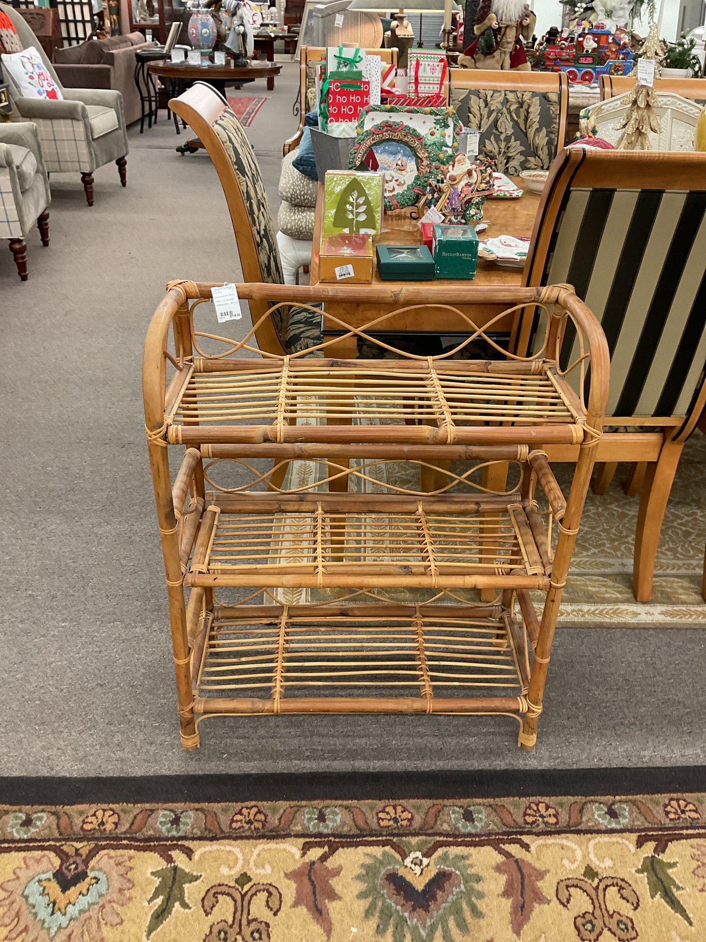 Rattan 3-Tier Bookshelf