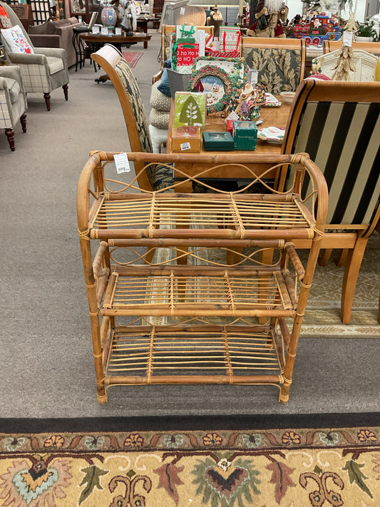 Rattan 3-Tier Bookshelf