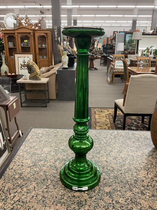 Mercury Glass Green Candleholder