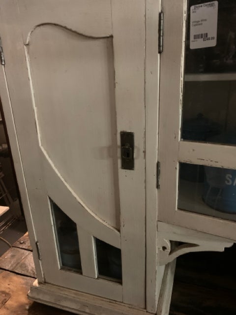 Vintage White Cupboard - Divine Consign Furniture